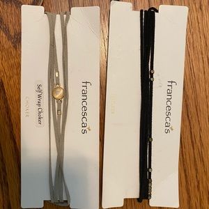 Set of 2 choker necklaces.